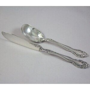 Simeon L & George H Rogers Silverplate Sugar Spoon and Twisted Butter Spreader
